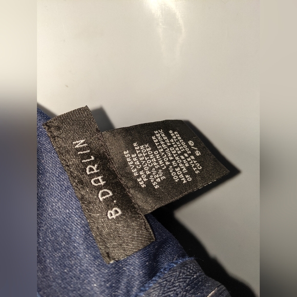 Blue satin cocktail mini dress criss cross low back with pockets - Picture 8 of 8